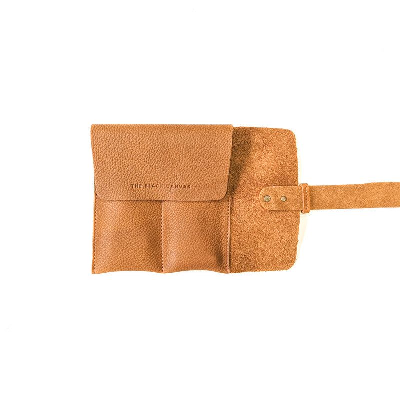 Leather Watch Roll - Small / Windsor Tan - The Black Canvas